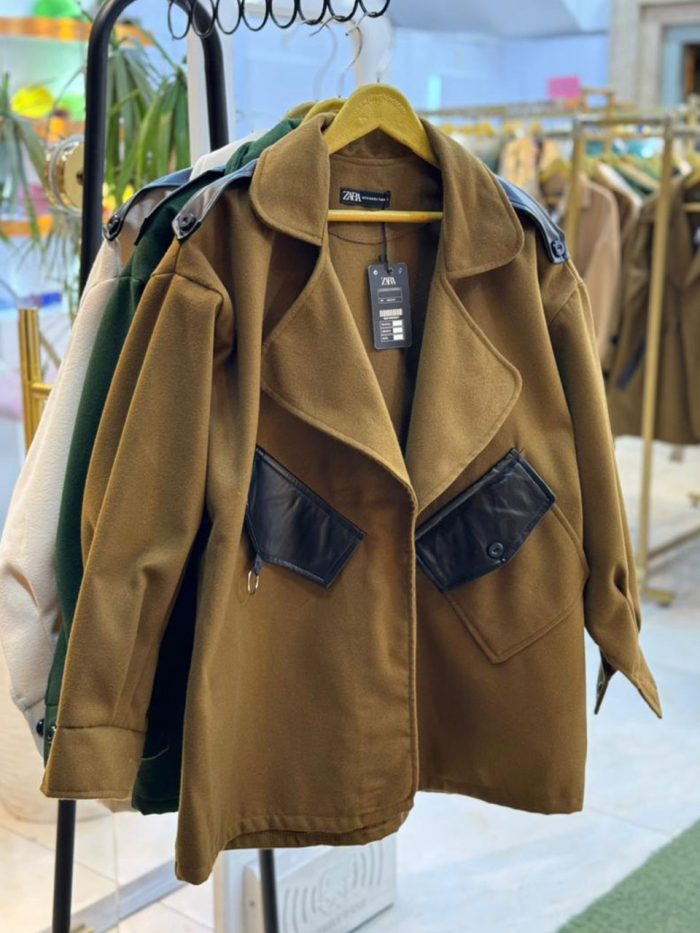 پالتو فوتر با چرم مرکز خرید ملورین