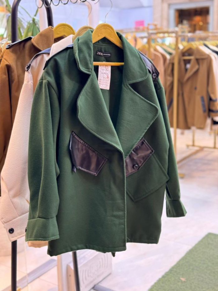 پالتو فوتر با چرم مرکز خرید ملورین