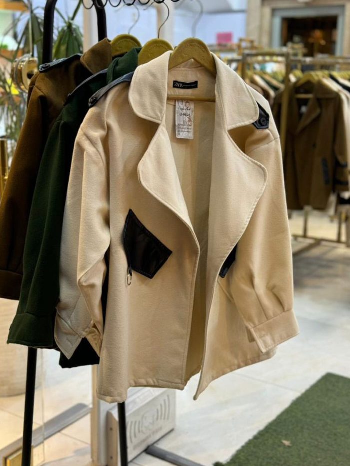 پالتو فوتر با چرم مرکز خرید ملورین