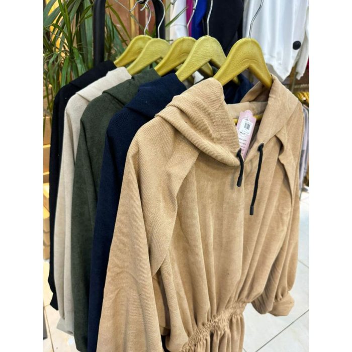 پیراهن مخمل کبریتی بلند پاییزه ملورین رشت