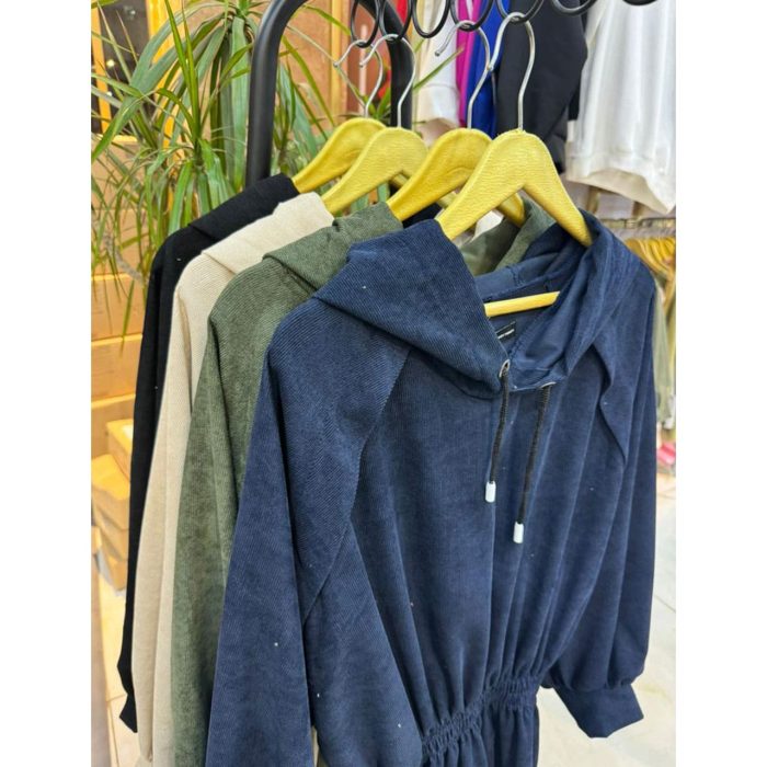 پیراهن مخمل کبریتی بلند پاییزه ملورین رشت