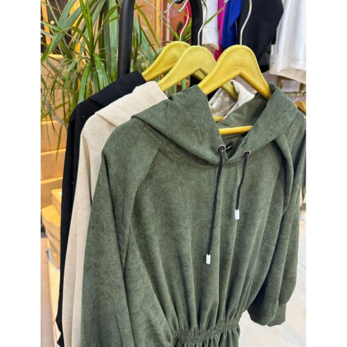 پیراهن مخمل کبریتی بلند پاییزه ملورین رشت