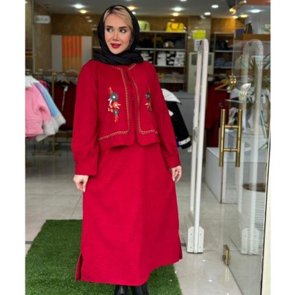 کت و سارافون مخمل کبریتی