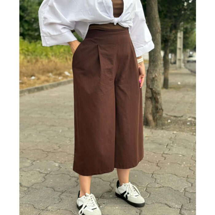 دامن شلواری زنانه خنک لینن داکرون ملورین