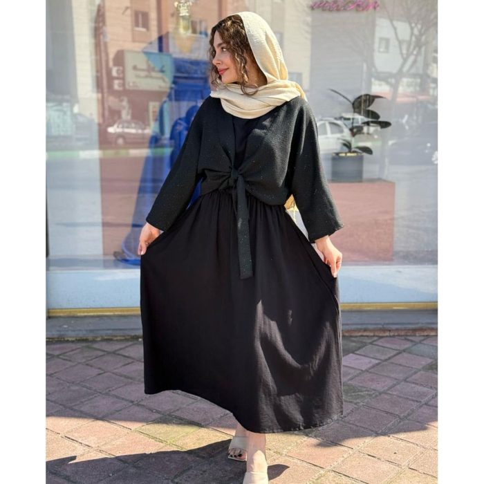 پیراهن و رویه دخترانه مشکی ملورین رشت