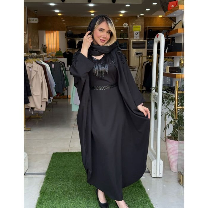 پیراهن عبایی مشکی مرکز خرید ملورین