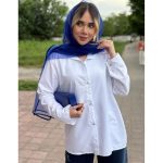 شومیز سفید ساده داکرون نخ درجه 1 (4863)