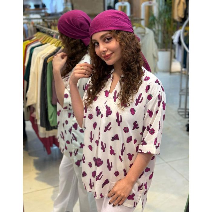 شومیز طرح کاکتوس ملورین