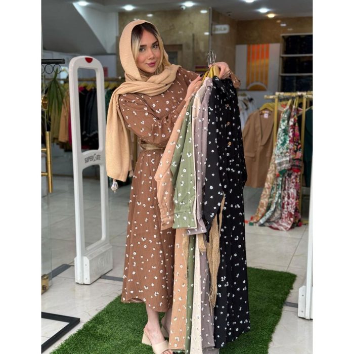 پیراهن بلند گل گلی کراش ملورین