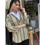 شومیز با یقه سفید مراکشی ملورین