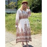 پیراهن طرحدار زنانه نخی حصیری ملورین