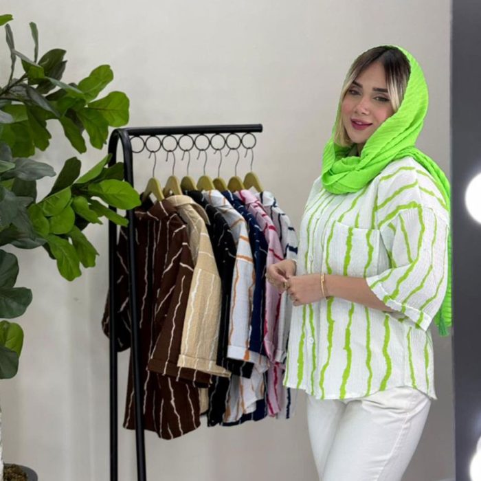 شومیز پری پارچه اطلسی (5021) - Image 3