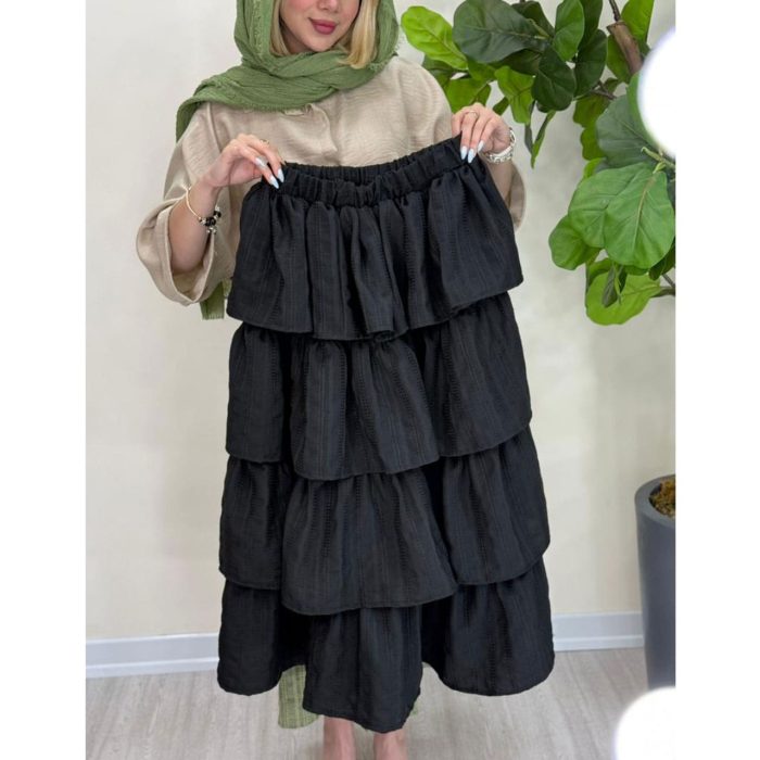 دامن چین چینی پارچه کوک دوزی زیر آستر (5056) - Image 4