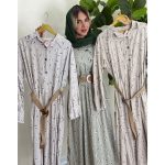 پیراهن بلند گلدار کمربند دار (5058) - Image 2