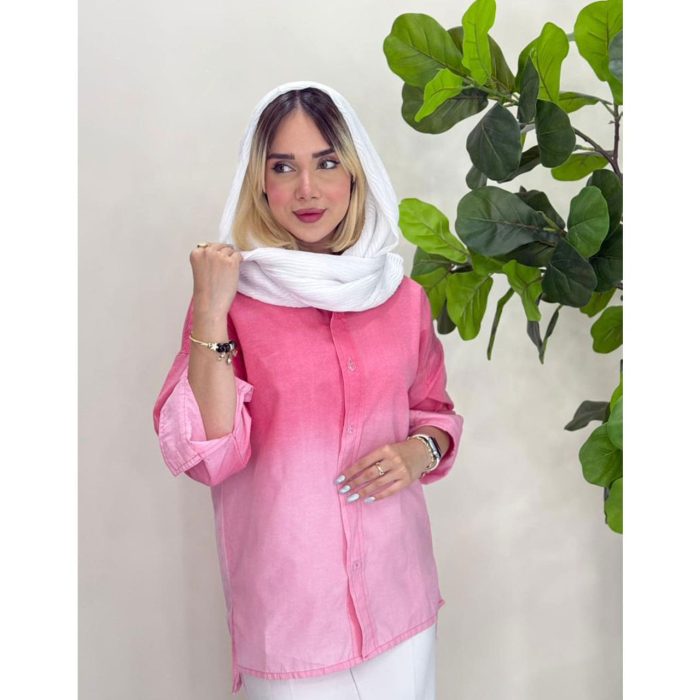 شومیز آبرنگی لینن شسته شده (5062) - Image 2