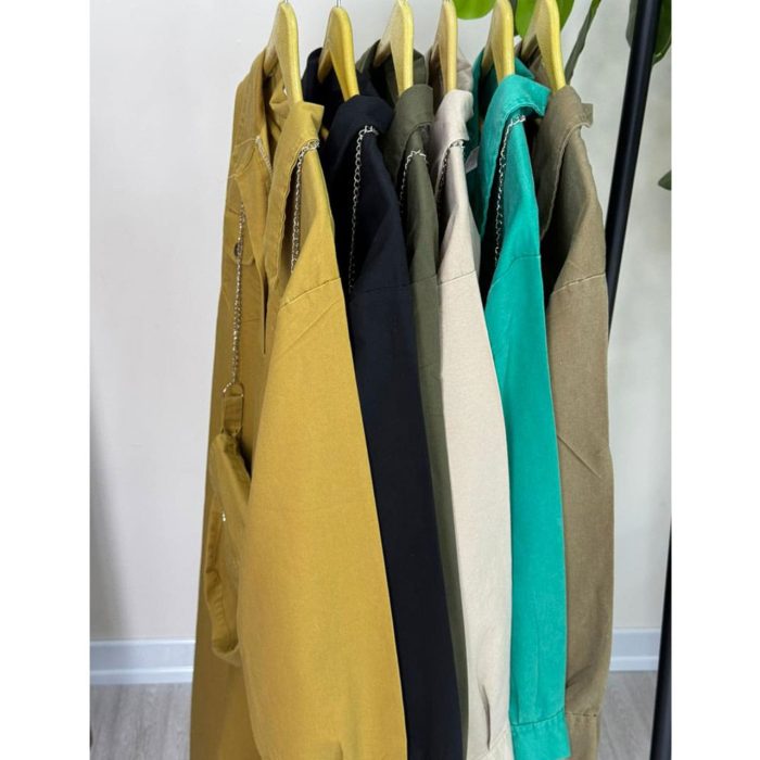 کفتان کیف دار پارچه لینن ملورین