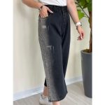 شلوار واید جین ذغالی (8220) - Image 2