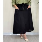 دامن جلو دکمه دار لینن ملورین