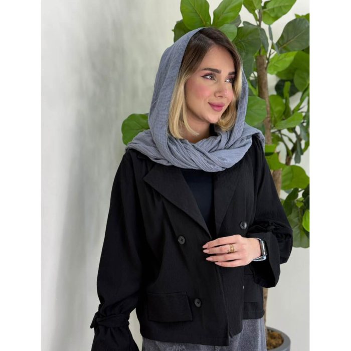 کت مشکی پارچه اطلسی (5202) - Image 1