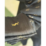 مینی اسکارف طرحدار مارک مشکی طلایی