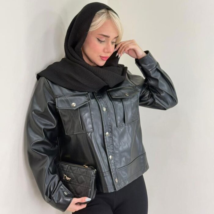 کت چرم مشکی پاییزه