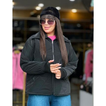 کاپشن سیلیکونی زنانه مشکی ملورین