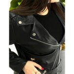 کت چرم مشکی اسپرت دخترونه