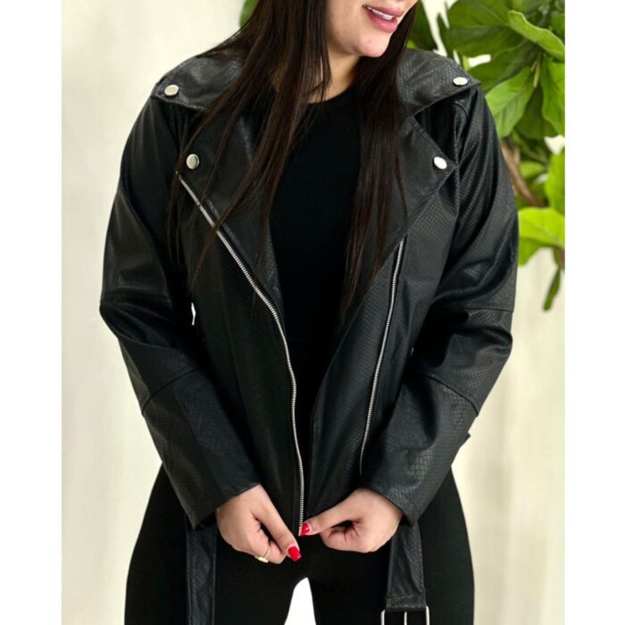 کت چرم مشکی اسپرت دخترونه