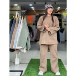 ست بافت دخترانه پاییزه تک رنگ