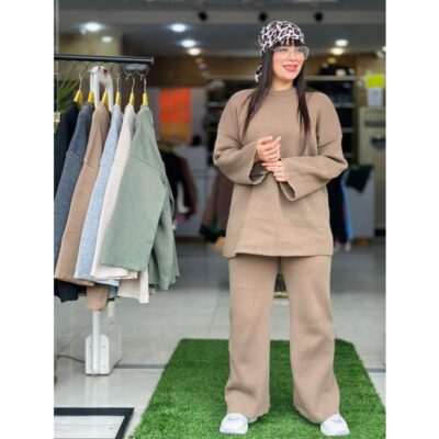 ست بافت دخترانه پاییزه تک رنگ