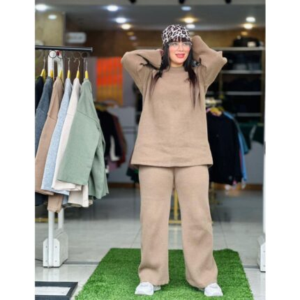 ست بافت دخترانه پاییزه تک رنگ