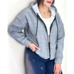 سوییشرت جلو باز زیپدار ملورین