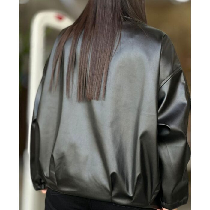 کت چرم مشکی اسپرت دخترونه