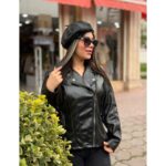 کت چرم مشکی کوتاهه دخترونه