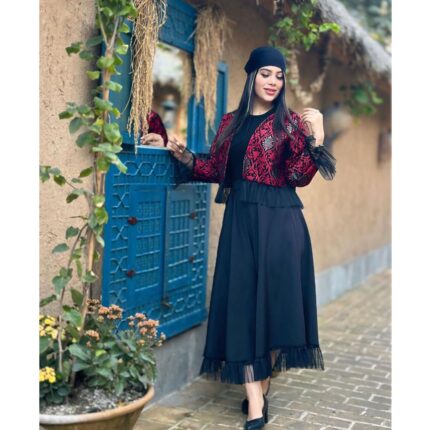 کت و سارافون یلدایی قرمز ملورین