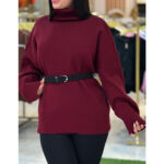 بافت یقه اسکی دخترنه تک رنگ ملورین