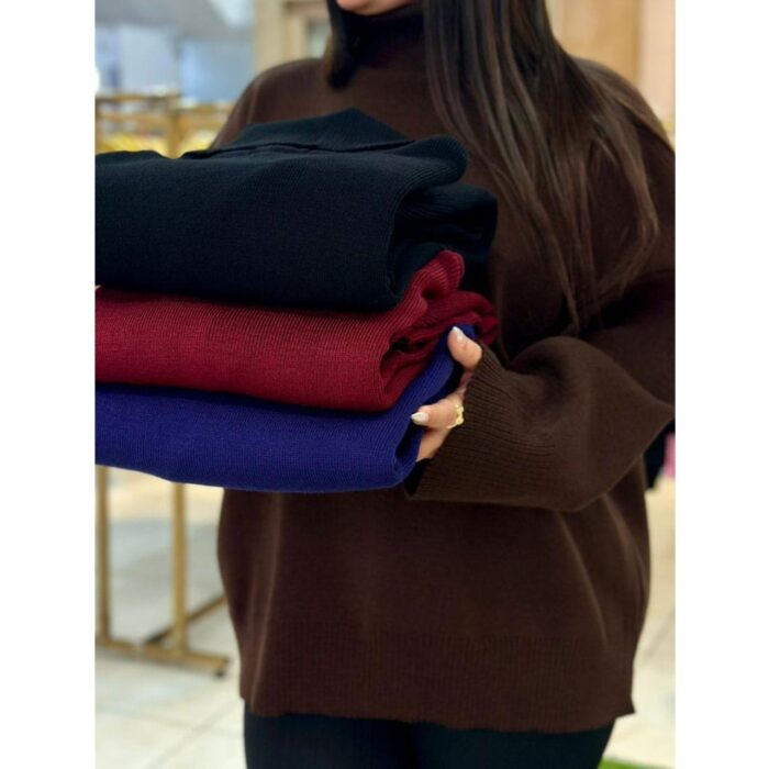 بافت یقه اسکی دخترنه تک رنگ ملورین