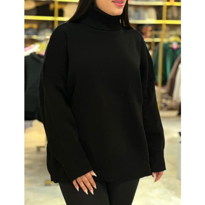 بافت یقه اسکی دخترنه تک رنگ ملورین