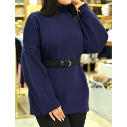 بافت یقه اسکی دخترنه تک رنگ ملورین