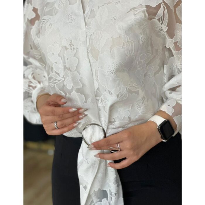 شومیز ژاکارد گره ای ملورین