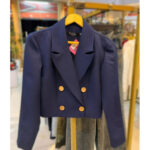 کراپ کت دکمه طلایی